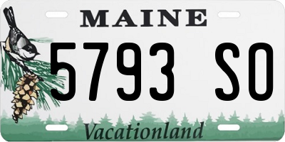 ME license plate 5793SO
