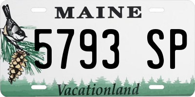 ME license plate 5793SP