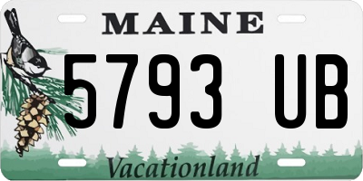 ME license plate 5793UB