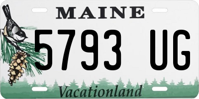 ME license plate 5793UG