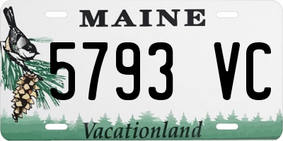 ME license plate 5793VC