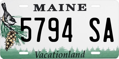 ME license plate 5794SA