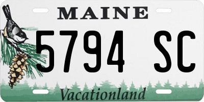 ME license plate 5794SC