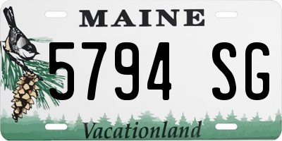 ME license plate 5794SG