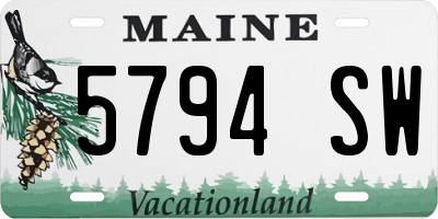 ME license plate 5794SW