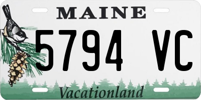 ME license plate 5794VC