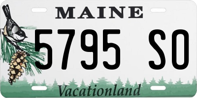 ME license plate 5795SO