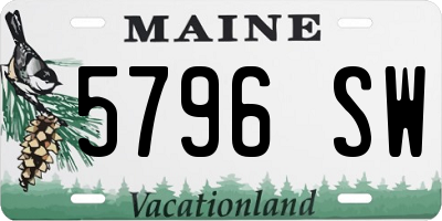 ME license plate 5796SW