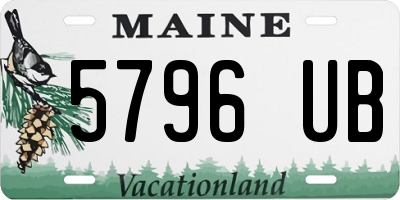 ME license plate 5796UB