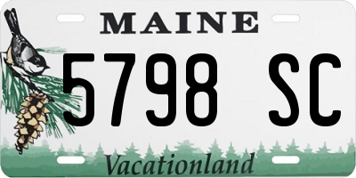 ME license plate 5798SC