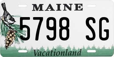 ME license plate 5798SG