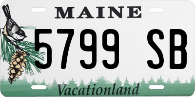 ME license plate 5799SB