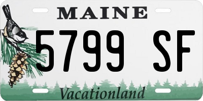 ME license plate 5799SF