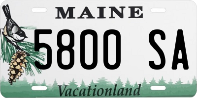 ME license plate 5800SA