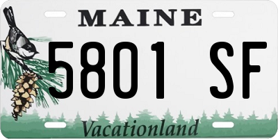 ME license plate 5801SF