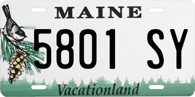 ME license plate 5801SY