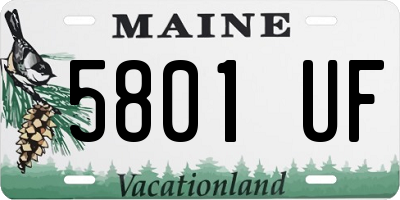 ME license plate 5801UF