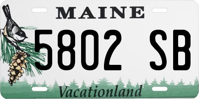 ME license plate 5802SB