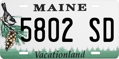 ME license plate 5802SD
