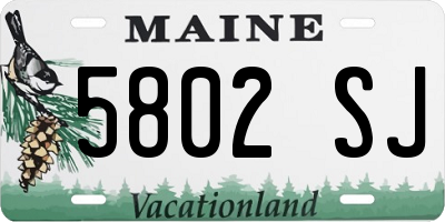ME license plate 5802SJ