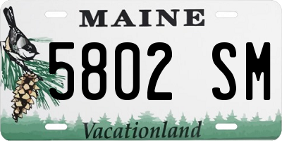 ME license plate 5802SM