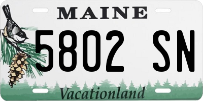 ME license plate 5802SN