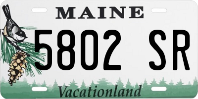 ME license plate 5802SR