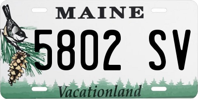 ME license plate 5802SV