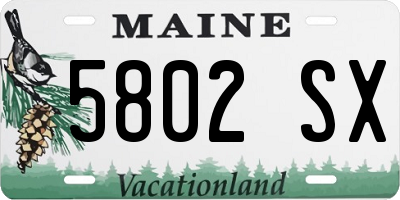 ME license plate 5802SX