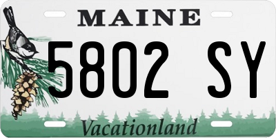 ME license plate 5802SY