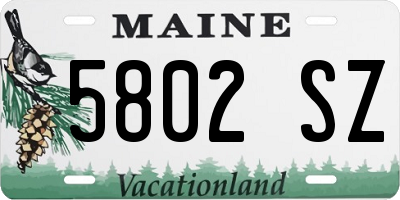 ME license plate 5802SZ