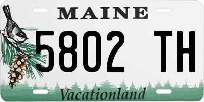 ME license plate 5802TH