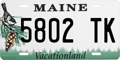 ME license plate 5802TK