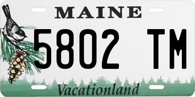 ME license plate 5802TM