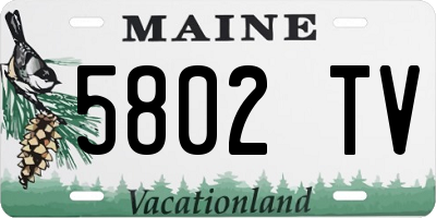 ME license plate 5802TV
