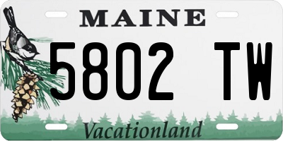 ME license plate 5802TW