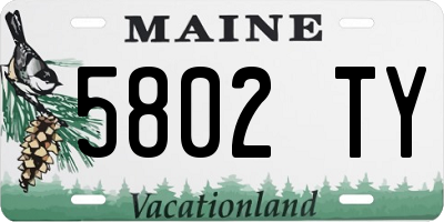 ME license plate 5802TY