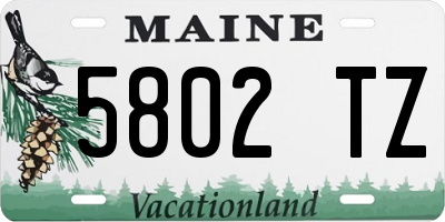 ME license plate 5802TZ