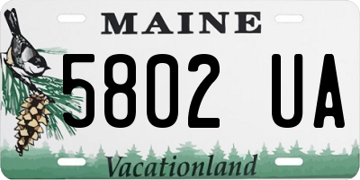 ME license plate 5802UA