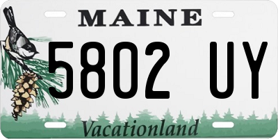 ME license plate 5802UY