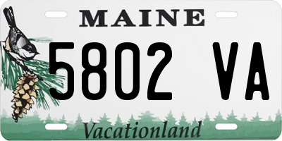 ME license plate 5802VA