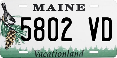 ME license plate 5802VD