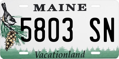 ME license plate 5803SN