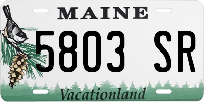 ME license plate 5803SR
