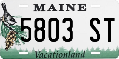 ME license plate 5803ST