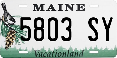ME license plate 5803SY