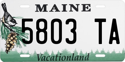 ME license plate 5803TA