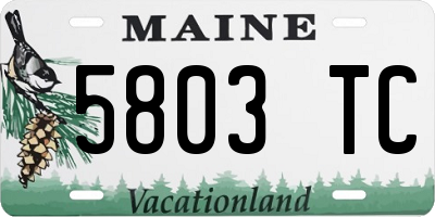 ME license plate 5803TC