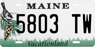 ME license plate 5803TW