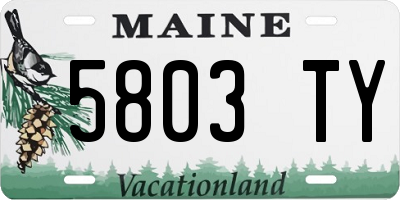 ME license plate 5803TY